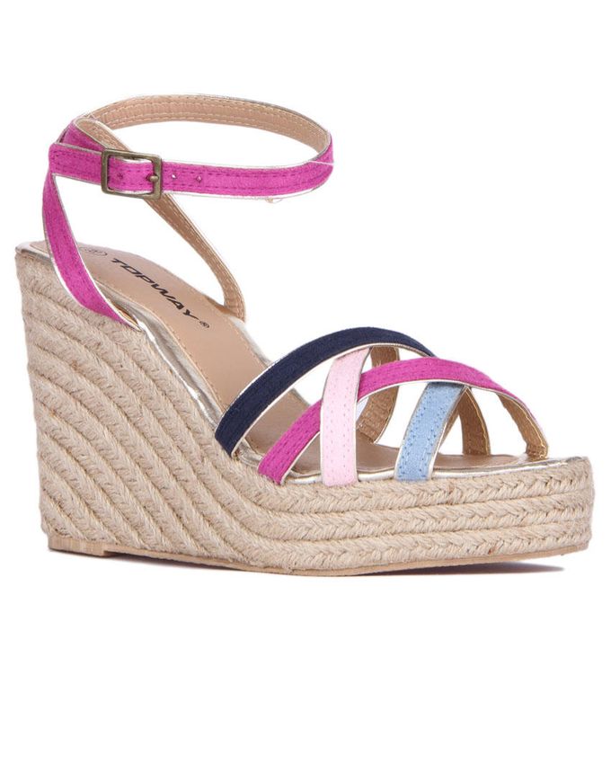 ... Shoes Wedges TOPWAY Multicolored Wedge Sandals with Rope Sole