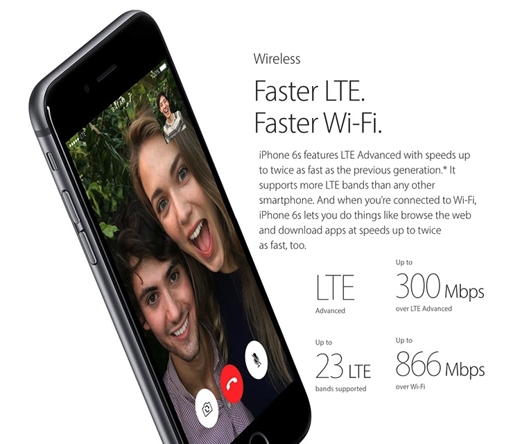 iPhone 6s with Faster Wireless connection and speed