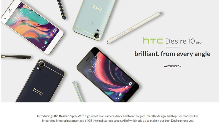 HTC Desire 10 Pro 5.5-Inch FHD (4GB, 64GB ROM) Android 6.0 Marshmallow, 20MP + 13MP Dual Sim 4G Smartphone - Stone Black
