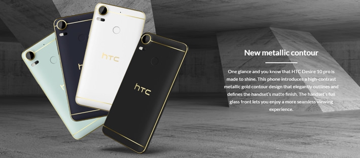 HTC Desire 10 Pro 5.5-Inch FHD (4GB, 64GB ROM) Android 6.0 Marshmallow, 20MP + 13MP Dual Sim 4G Smartphone - Stone Black