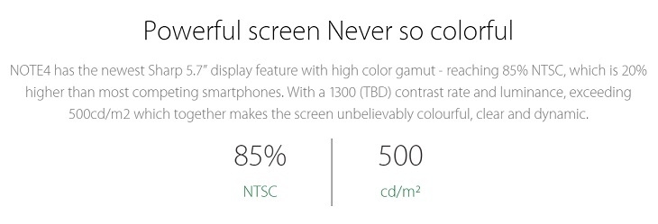 Infinix Note 4 5.7-inch screen