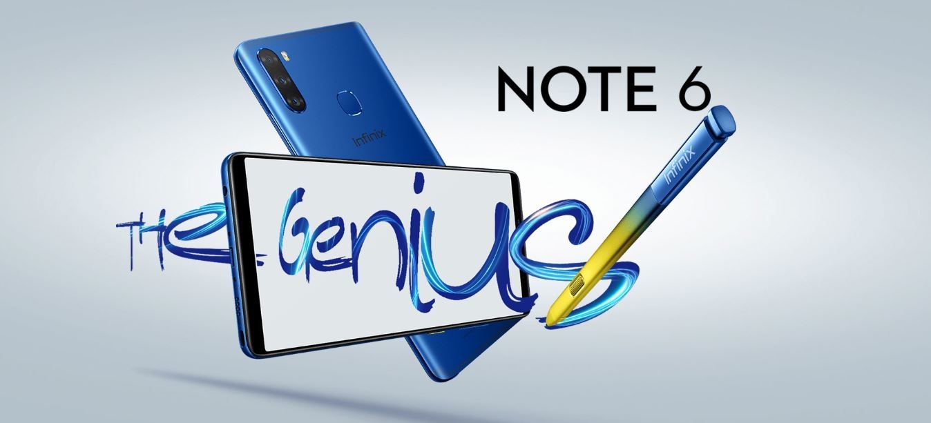 Infinix Note 6 (X610B) 6.01" AMOLED (4GB RAM, 64GB ROM) Android 9 Pie,(16MP+8MP+2MP) Triple +16MP 4000mAh 4G LTE Smartphone - Aqua Blue+ Free Case & Xpen