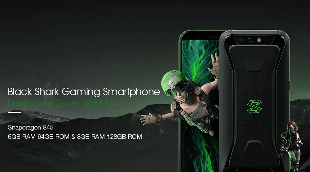 Xiaomi Black Shark Gaming Phone 5.99 Inch Smartphone Snapdragon 845 6GB 64GB Android 8.0 OS 4G LTE - Black