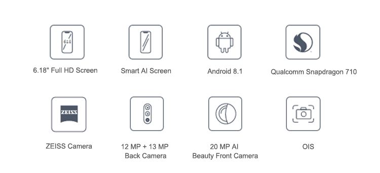 诺基亚X7 TA-1131 6GB内存64GB ROM高通Snapdragon 710 2.2GHz Octa Core 6.18英寸FHD +全屏双摄像头Android 8.1 4G LTE智能手机