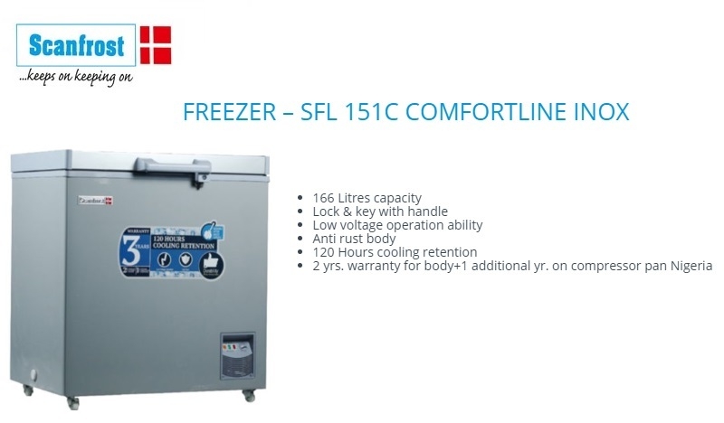 affordable best chest freezer in nigeria scanfrost sfl151c