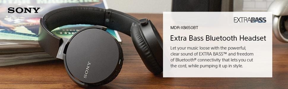 Sony Bluetooth Headset Wireless Headphone - Extra Bass -MDR-XB950BT- Black.