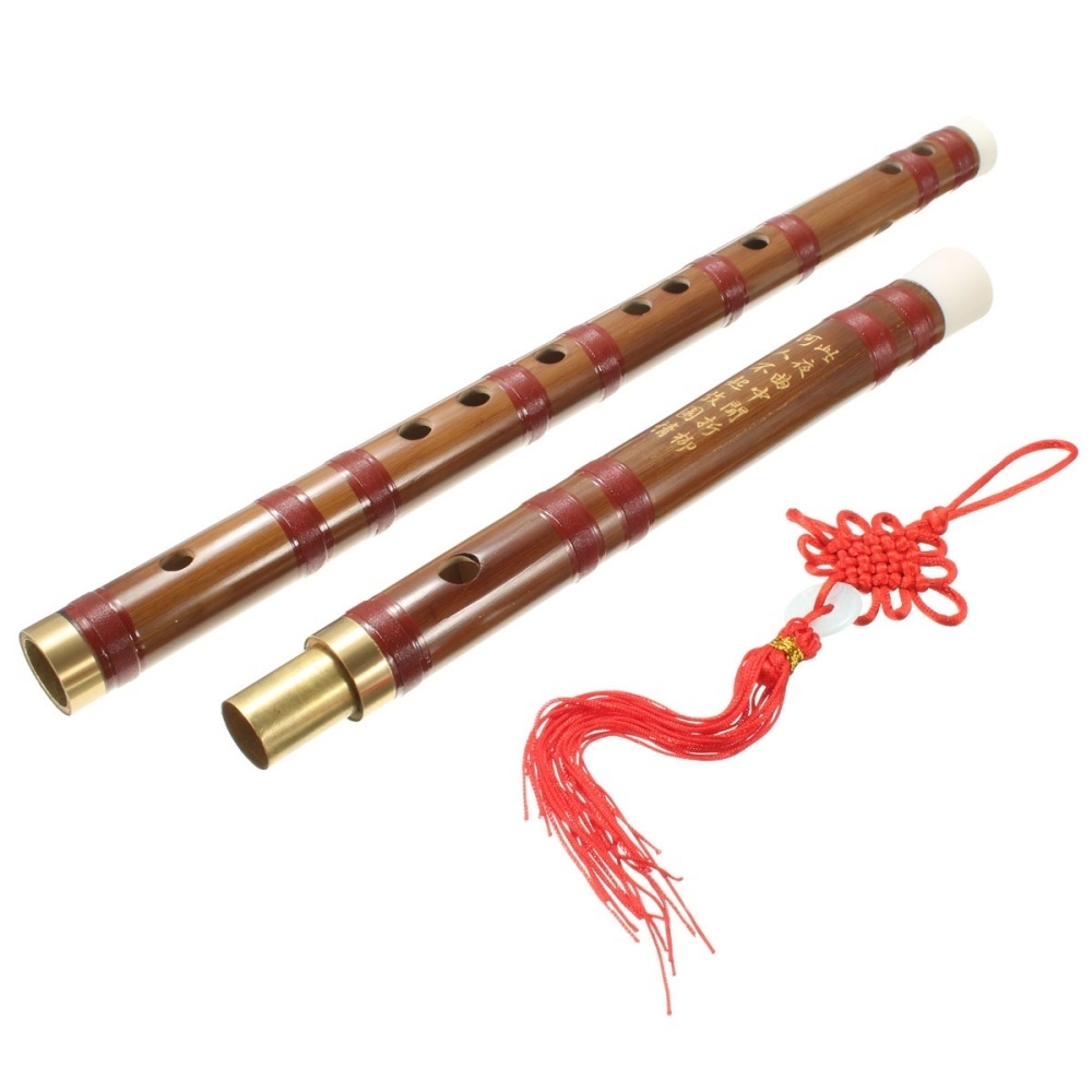 Generic 61cm Handmade Chinese Musical Instrument Bamboo Flute D Key Dizi+Flute Bag+Knot