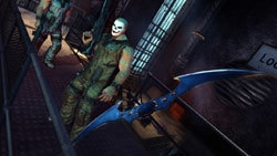 The batarang in flight in Batman: Arkham Asylum