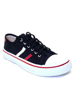 Bata Striped Sneakers - Black/Red
