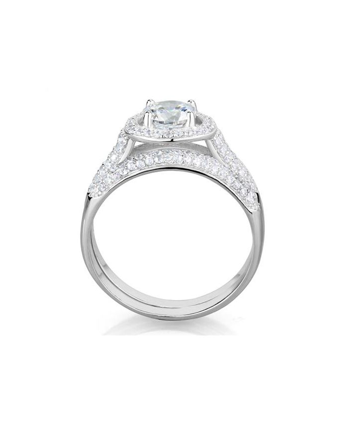 Cynosure S925 Diamond Wedding  Ring  Set Silver Buy 